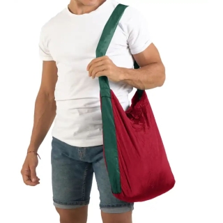 Ticket to the Moon Eco Bag Medium Burgundy/Dark Green