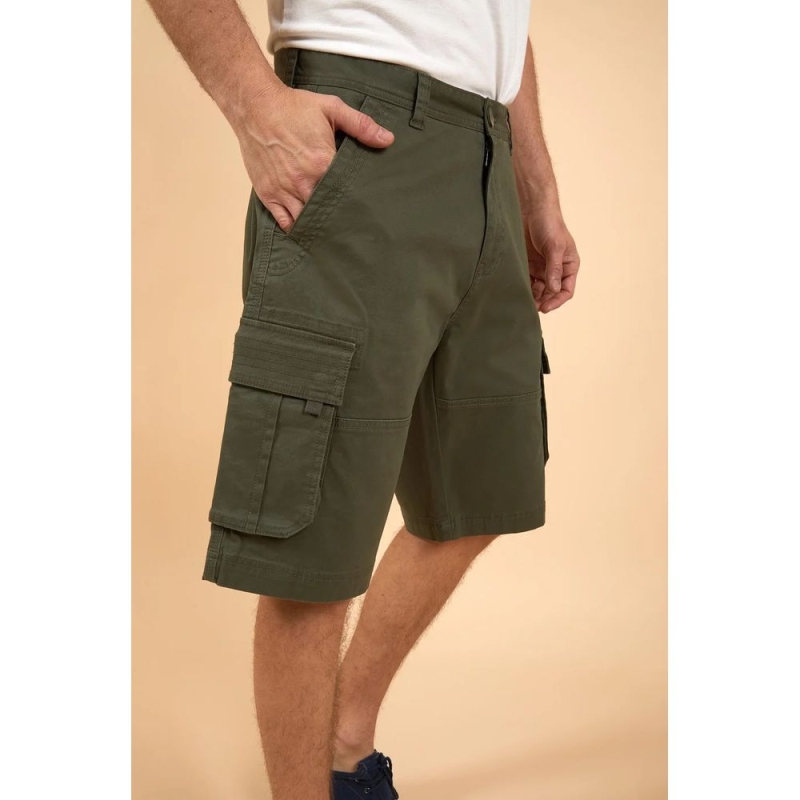 Weird Fish Rigney Organic Cargo Shorts Dark Olive