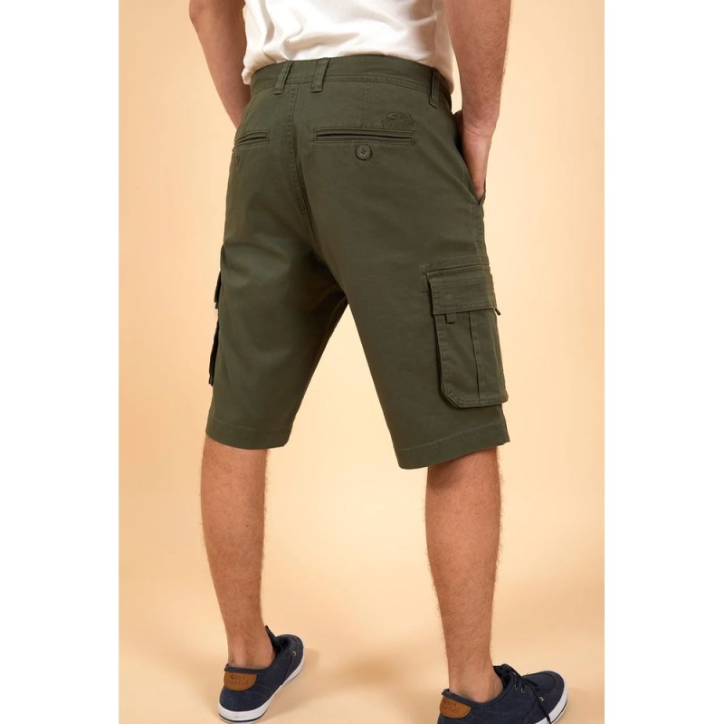 Weird Fish Rigney Organic Cargo Shorts Dark Olive