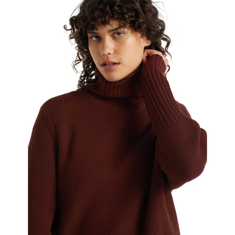 Icebreaker Seevista Funnel Neck Sweater Women's Espresso