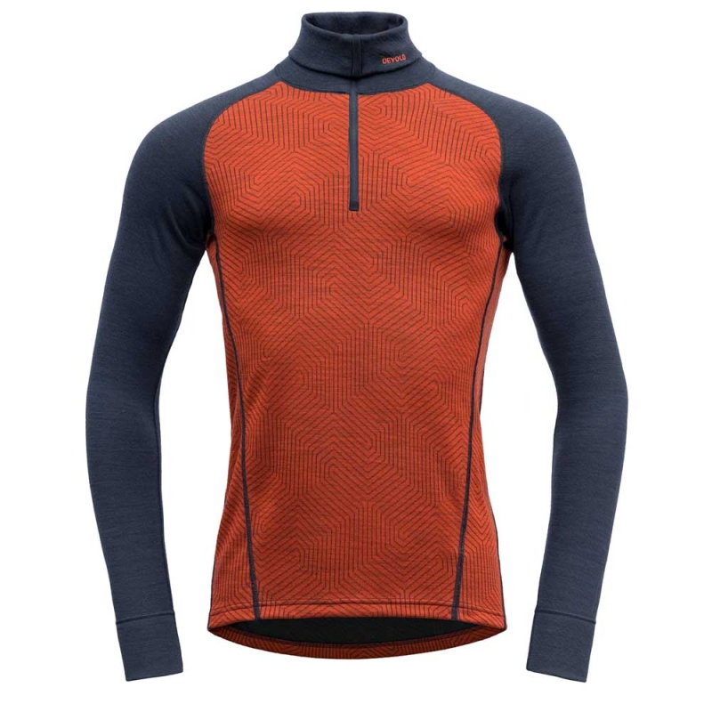 Devold Duo Active Zip Neck Shirt Brick/Ink