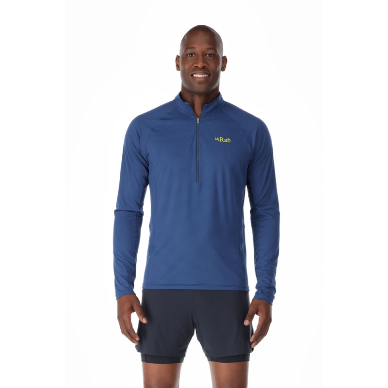 RAB Sonic Long Sleeve Zip  Nightfall Blue