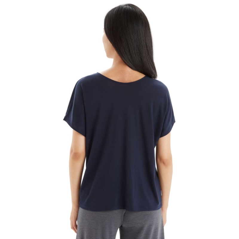 Icebreaker Drayden Reversible Short Sleeve Top Women's Midnight Navy