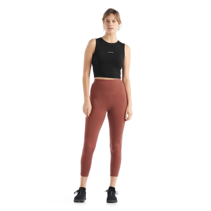 Icebreaker ZoneKnit Cropped Bra-Tank Women's Black