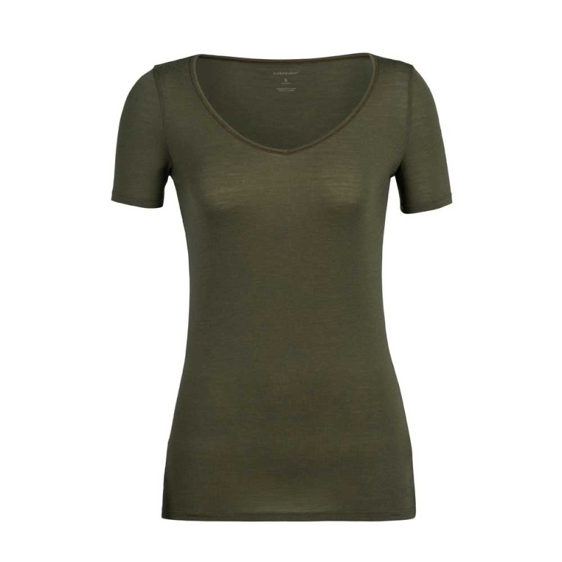 Icebreaker Siren Short Sleeve Sweetheart Women's Loden