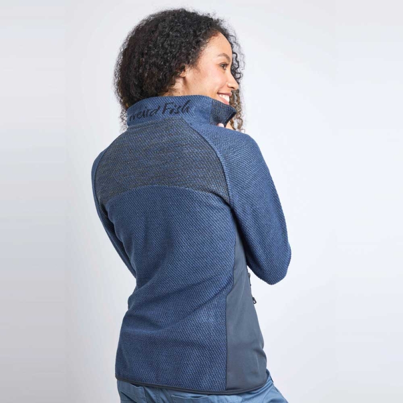 Weird Fish Alivia Full Zip Active Macaroni Women's Dark Blue