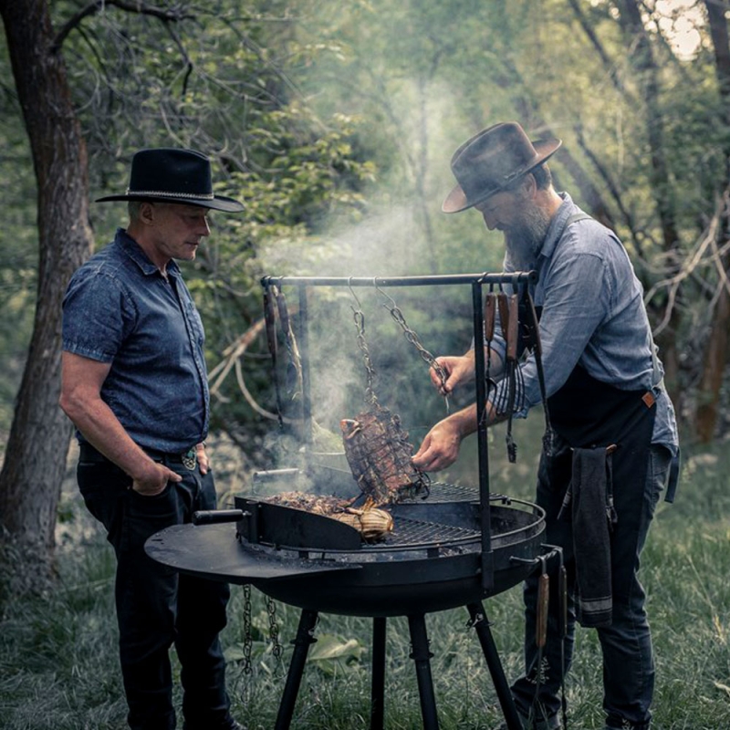 Barebones Cowboy Fire Pit Grill Side Table 30