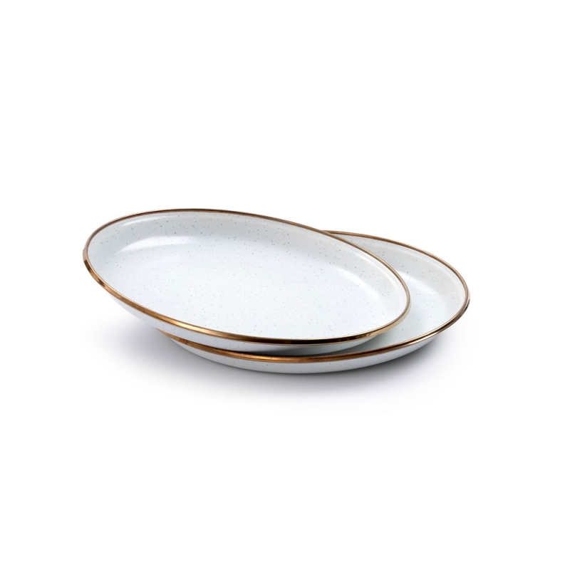 Barebones Small Plate Enamel 2 Pcs Egg Shell