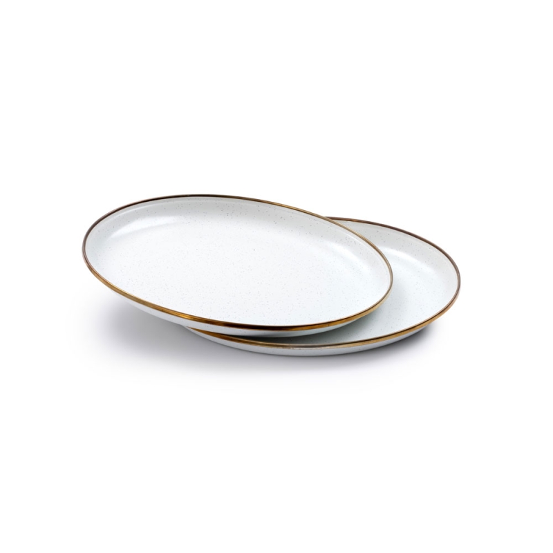 Barebones Plate Enamel 2 Pcs Egg Shell
