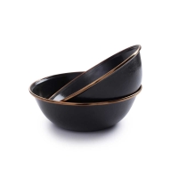 Barebones Bowl Enamel 2 Pcs Charcoal