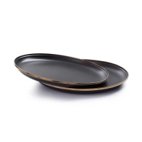Barebones Small Plate Enamel 2 Pcs Charcoal