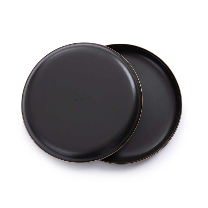 Barebones Small Plate Enamel 2 Pcs Charcoal