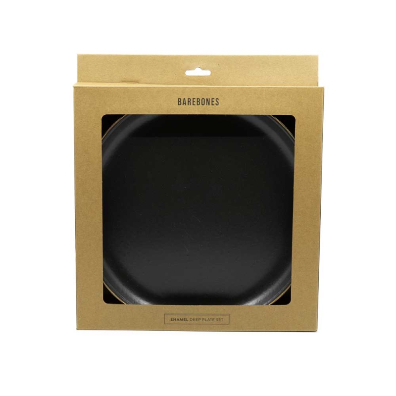 Barebones Small Plate Enamel 2 Pcs Charcoal