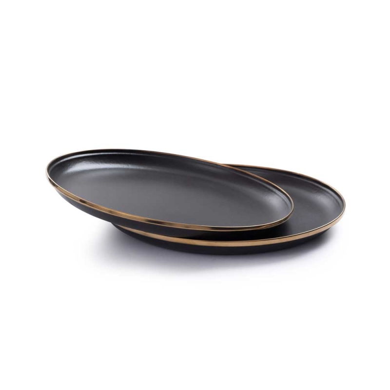 Barebones Plate Enamel 2 Pcs Charcoal