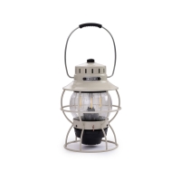 Barebones Railroad Lantern Vintage White