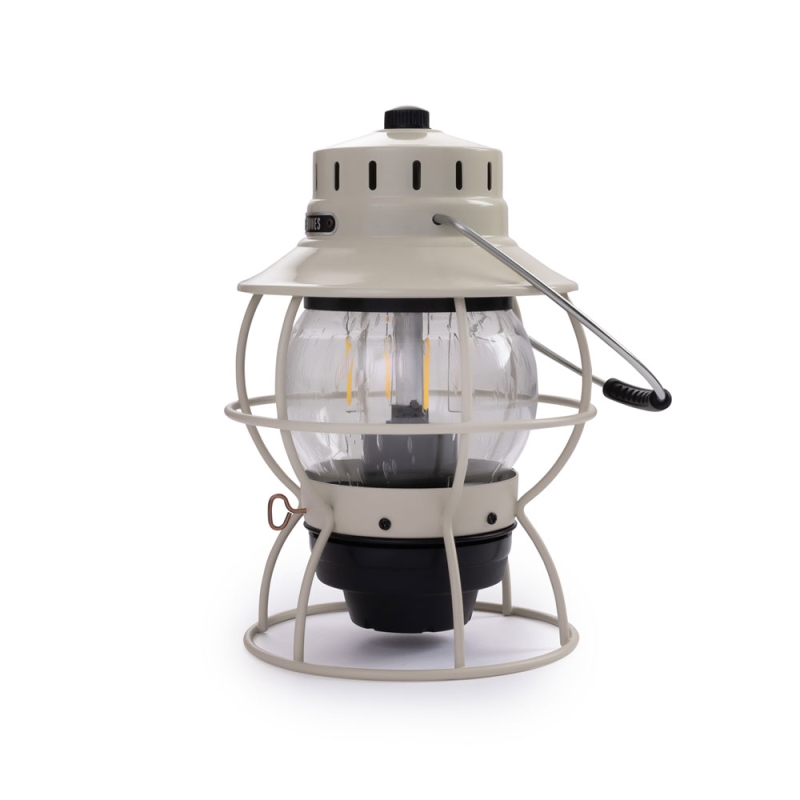 Barebones Railroad Lantern Vintage White