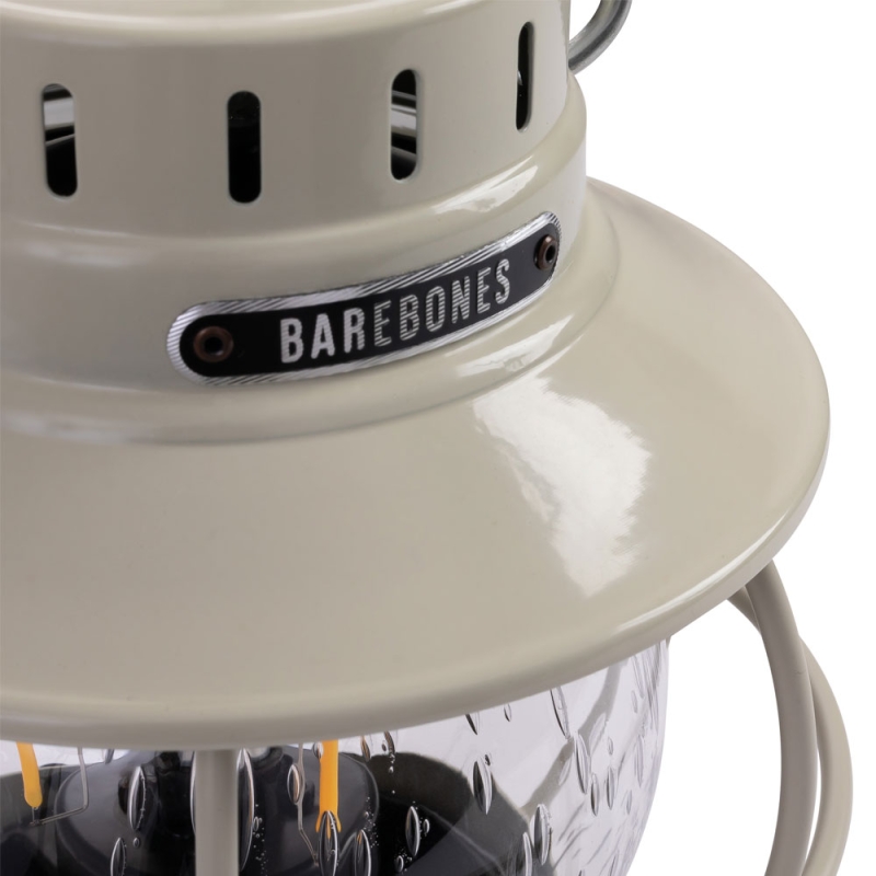 Barebones Railroad Lantern Vintage White