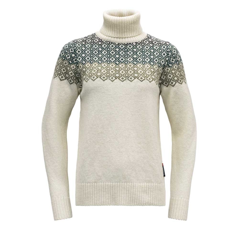 Devold Syvde Wool High Neck Women's OFFWHITE