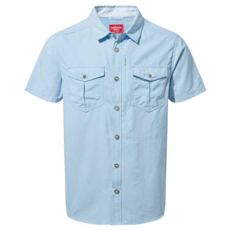 Craghoppers NosiLife Adventure II Short Sleeved Shirt Harbour Blue