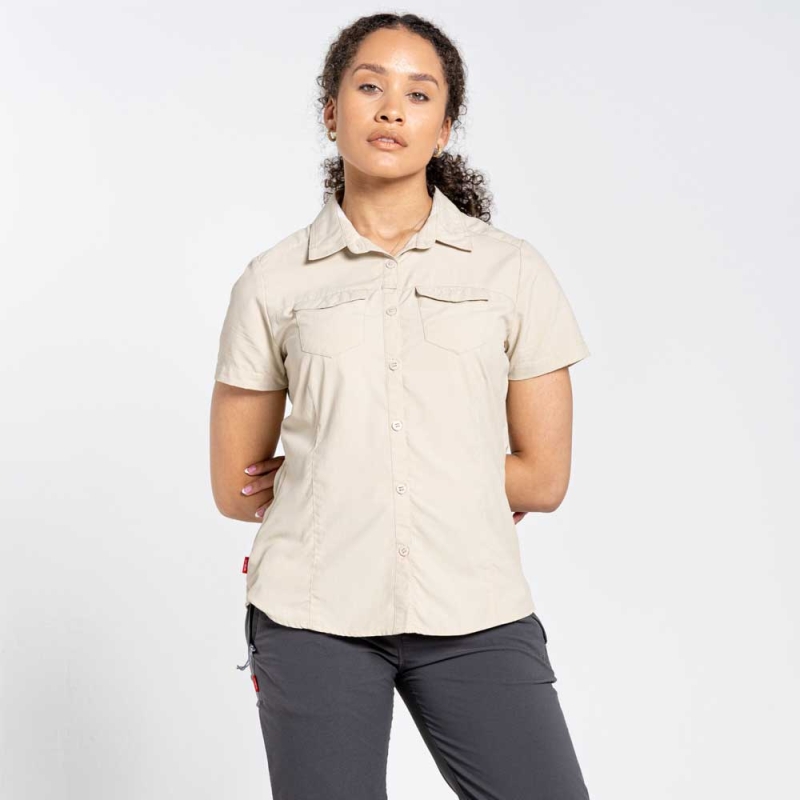 Craghoppers NosiLife Adventure II Short Sleeved Shirt Women's Desert Sand