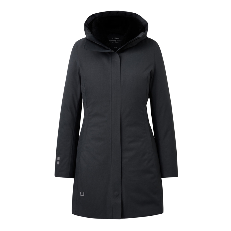 Ubr White Heat Parka Women's Black-down hood