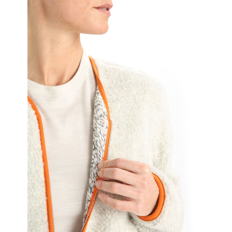Icebreaker RealFleece High Pile LS Zip Cardigan Women's Hthr/Flash