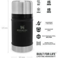 Stanley Classic+Adventure Vacuum Food Jar Dop 0.94+0.7L Black