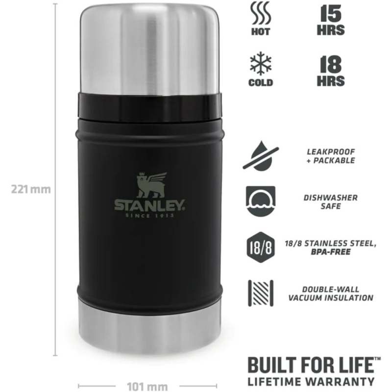 Stanley Classic+Adventure Vacuum Food Jar Dop 0.94+0.7L Black
