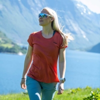 Bergans Graphic Wool Tee Women's Brick/Solid Charcoal
