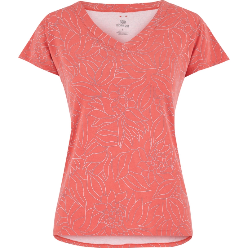 Sherpa Neha V-Neck Tee Women's SORBET LEAF