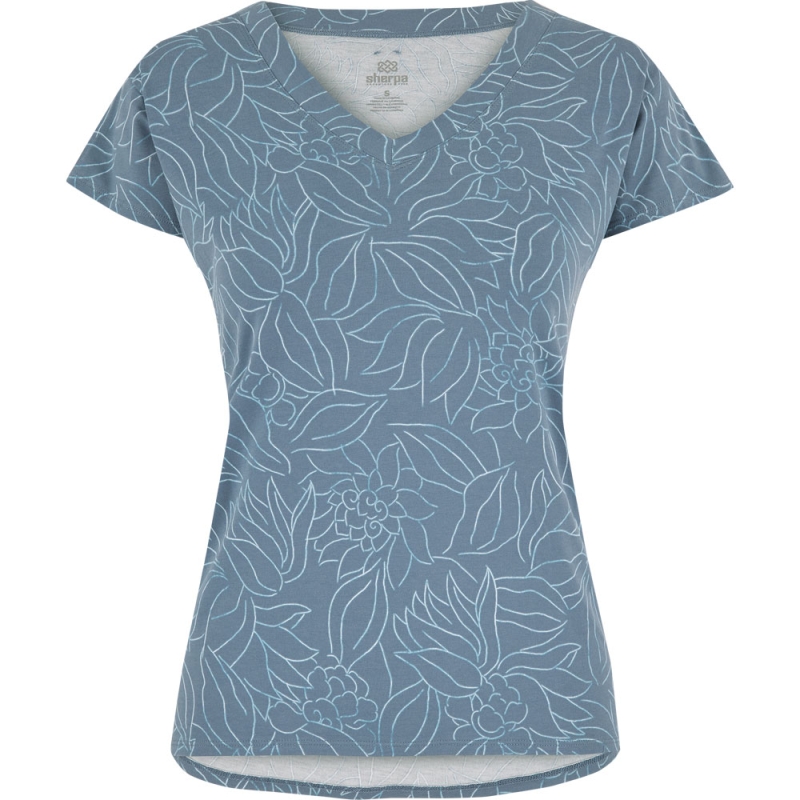 Sherpa Neha V-Neck Tee Women's HAZE LEAF