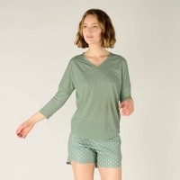 Sherpa Asha V-Neck 3/4 Sleeve Top Women's THYME