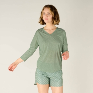 Sherpa Asha V-Neck 3/4 Sleeve Top Women's THYME