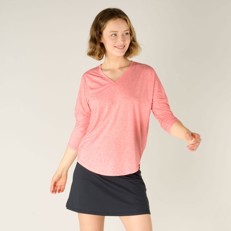 Sherpa Asha V-Neck 3/4 Sleeve Top Women's SORBET