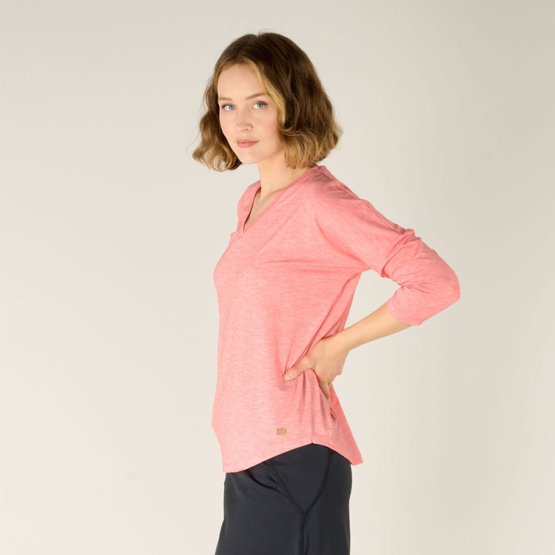 Sherpa Asha V-Neck 3/4 Sleeve Top Women's SORBET
