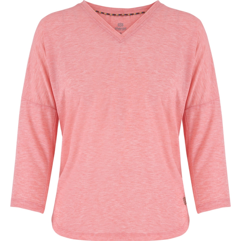 Sherpa Asha V-Neck 3/4 Sleeve Top Women's SORBET