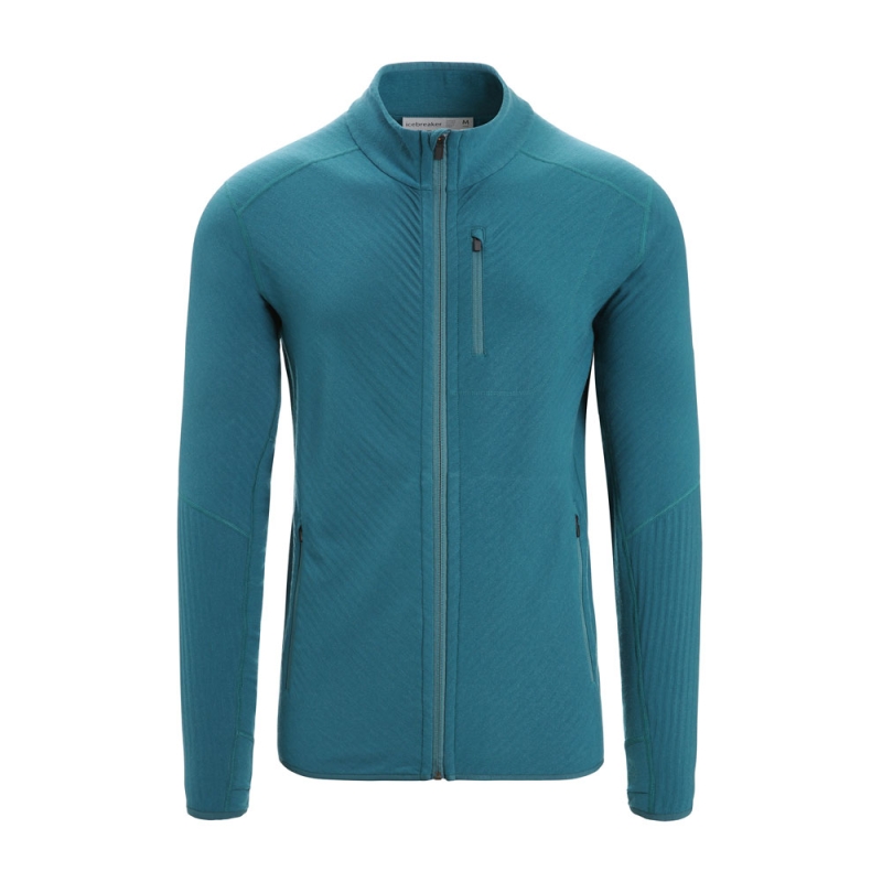 Icebreaker Descender LS Zip Green Glory