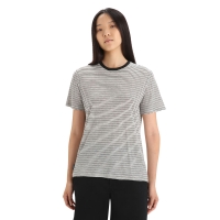 Icebreaker Merino Linen SS Tee Stripe Women's Snow/Black