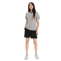 Icebreaker Merino Linen SS Tee Stripe Women's Snow/Black