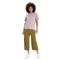Icebreaker Merino Linen SS Tee Stripe Women's Purple Gaze/Algae