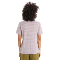 Icebreaker Merino Linen SS Tee Stripe Women's Purple Gaze/Algae