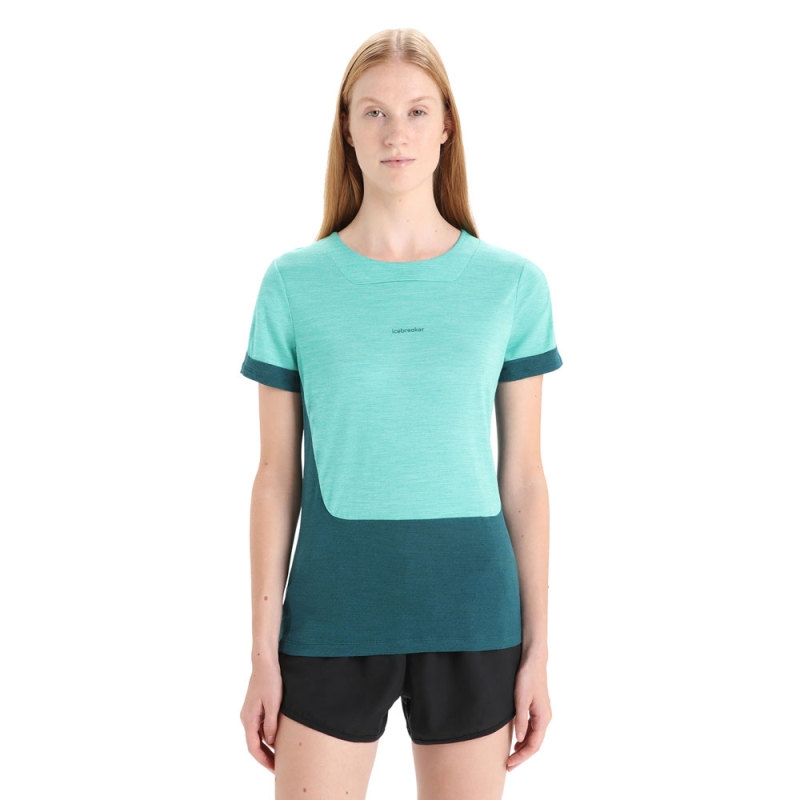 Icebreaker ZoneKnit SS Tee Women's Fresh Hthr/Green Glory