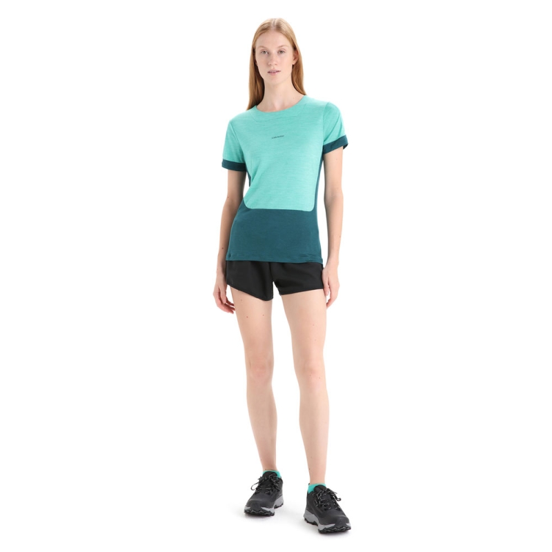 Icebreaker ZoneKnit SS Tee Women's Fresh Hthr/Green Glory
