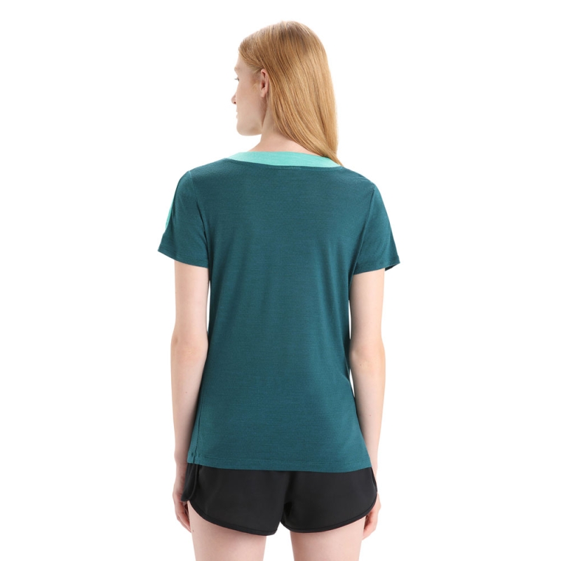 Icebreaker ZoneKnit SS Tee Women's Fresh Hthr/Green Glory