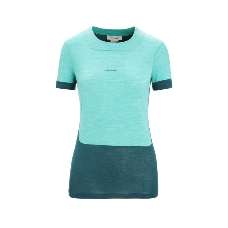 Icebreaker ZoneKnit SS Tee Women's Fresh Hthr/Green Glory