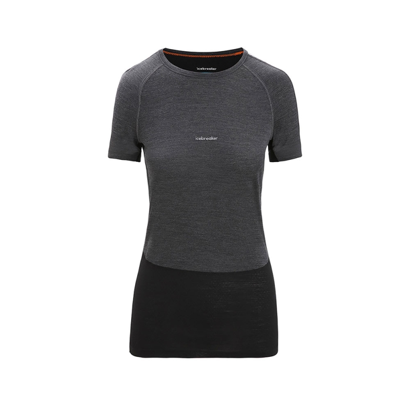 Icebreaker 125 ZoneKnit SS Crewe Women's Jet/ Hthr/Blk/Metro