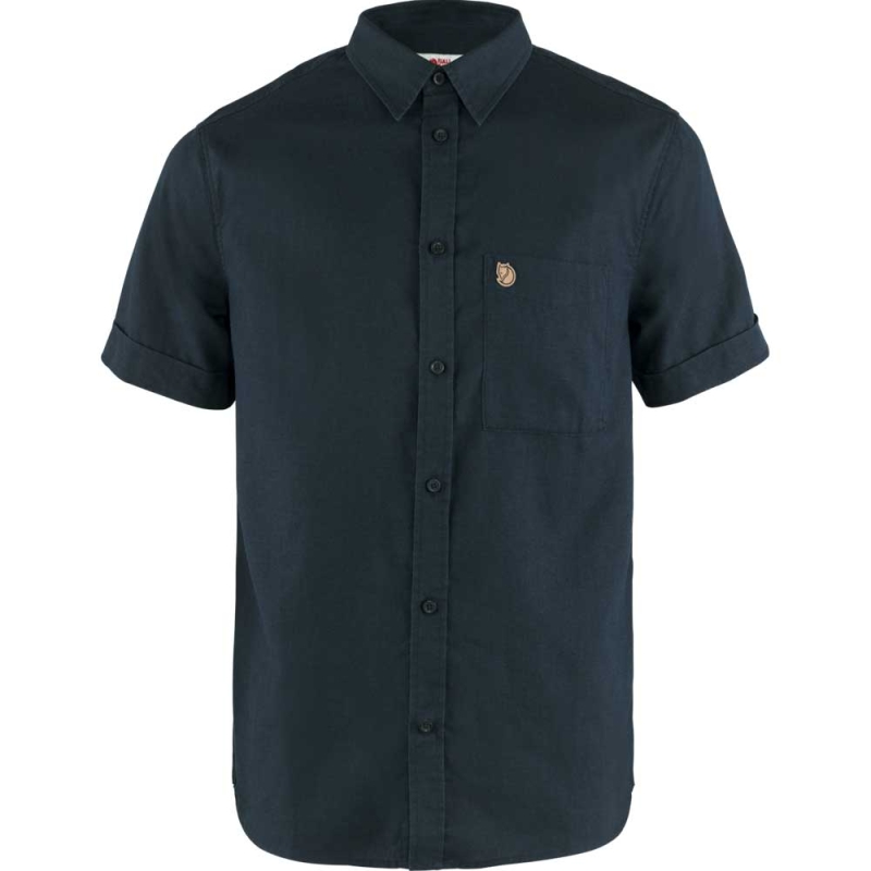 Fjällräven Övik Travel Shirt Short Sleeve Dark Navy