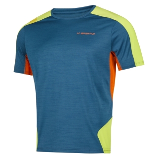 La Sportiva Compass T-Shirt Storm Blue/Lime Punch