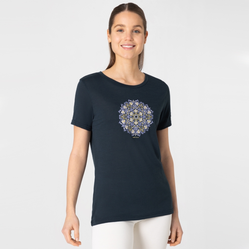 Super Natural Ornament Tee Women's Blueberry/Lavender/Gold