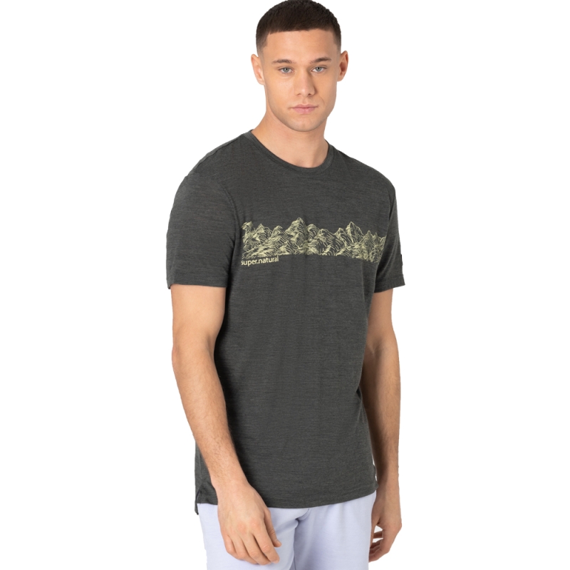 Super Natural Contour Tee Pirate Grey Melange/Goldfinch